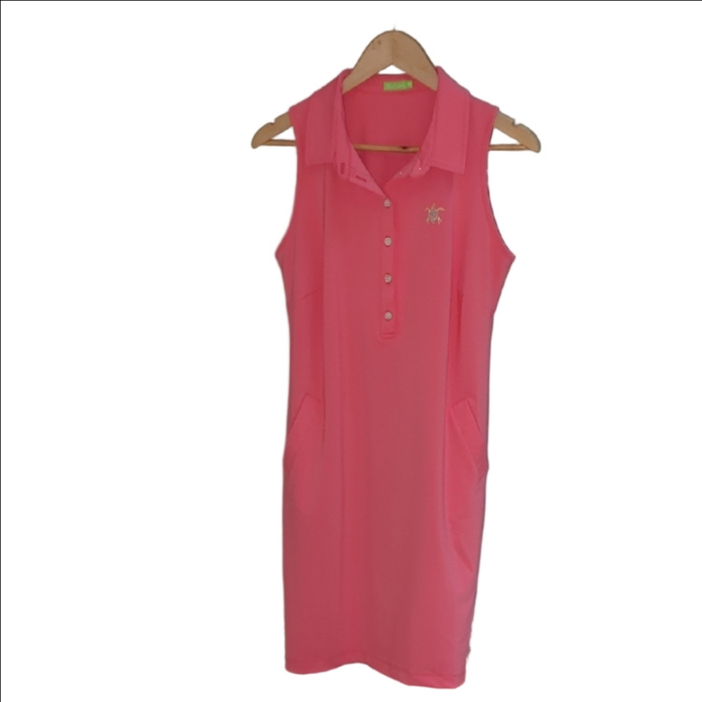 Pink Sleeveless Polo Dress